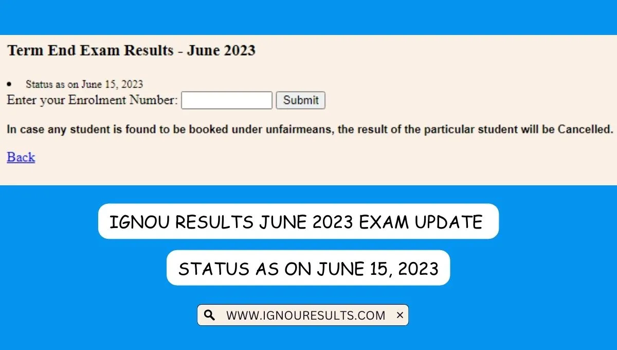 IGNOU Results June 2023 Exam Update Here IGNOU RESULTS