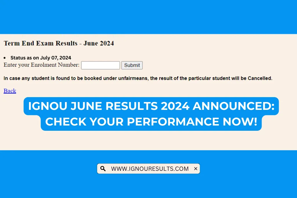 IGNOU June Results 2024