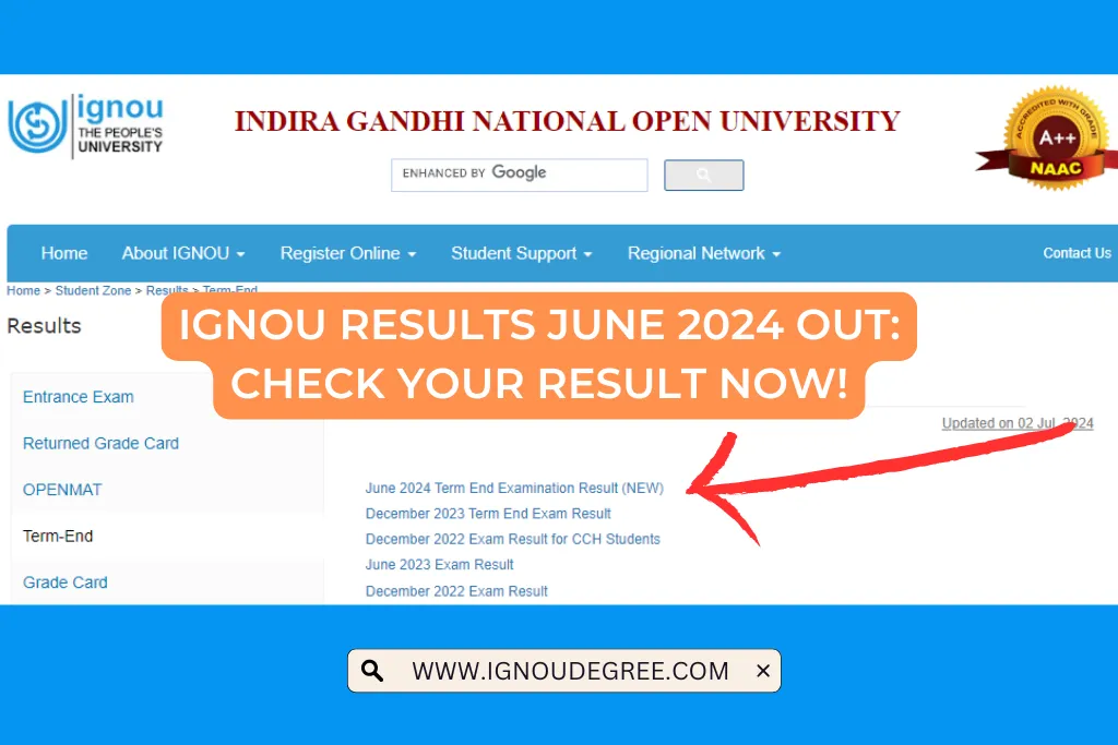 IGNOU Results June 2024